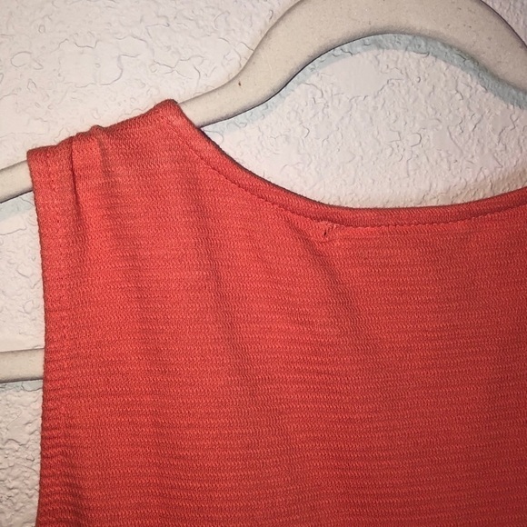 NWT Lucky Brand Coral Front Knot Peplum Sleeveless Tank Top Blouse Size Small - Picture 10 of 10